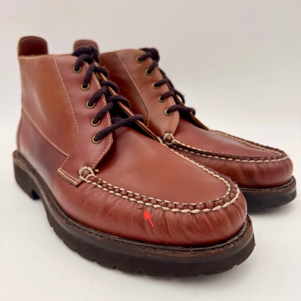 VTG 80s Orvis Heritage Leather Moc Toe Chukka Boots Men 10 Cabincore Brazil